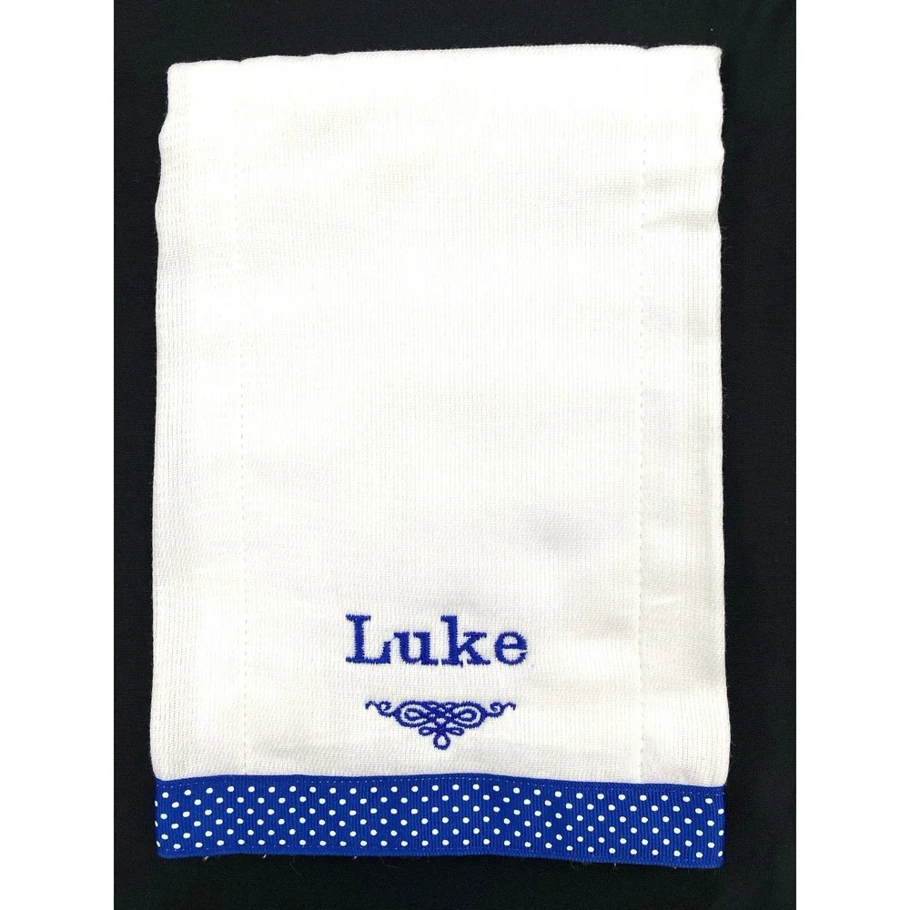 Baby Decorated Burp Cloths Name LUKE Lot of 2
